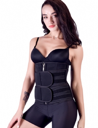 Zippered Double Belt 15 Steel Bones Neoprene Fitness Waist Trainer