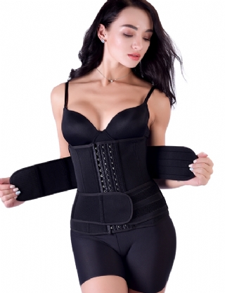 Hook and Eye Double Belt 15 Steel Bones Neoprene Fitness Waist Trainer